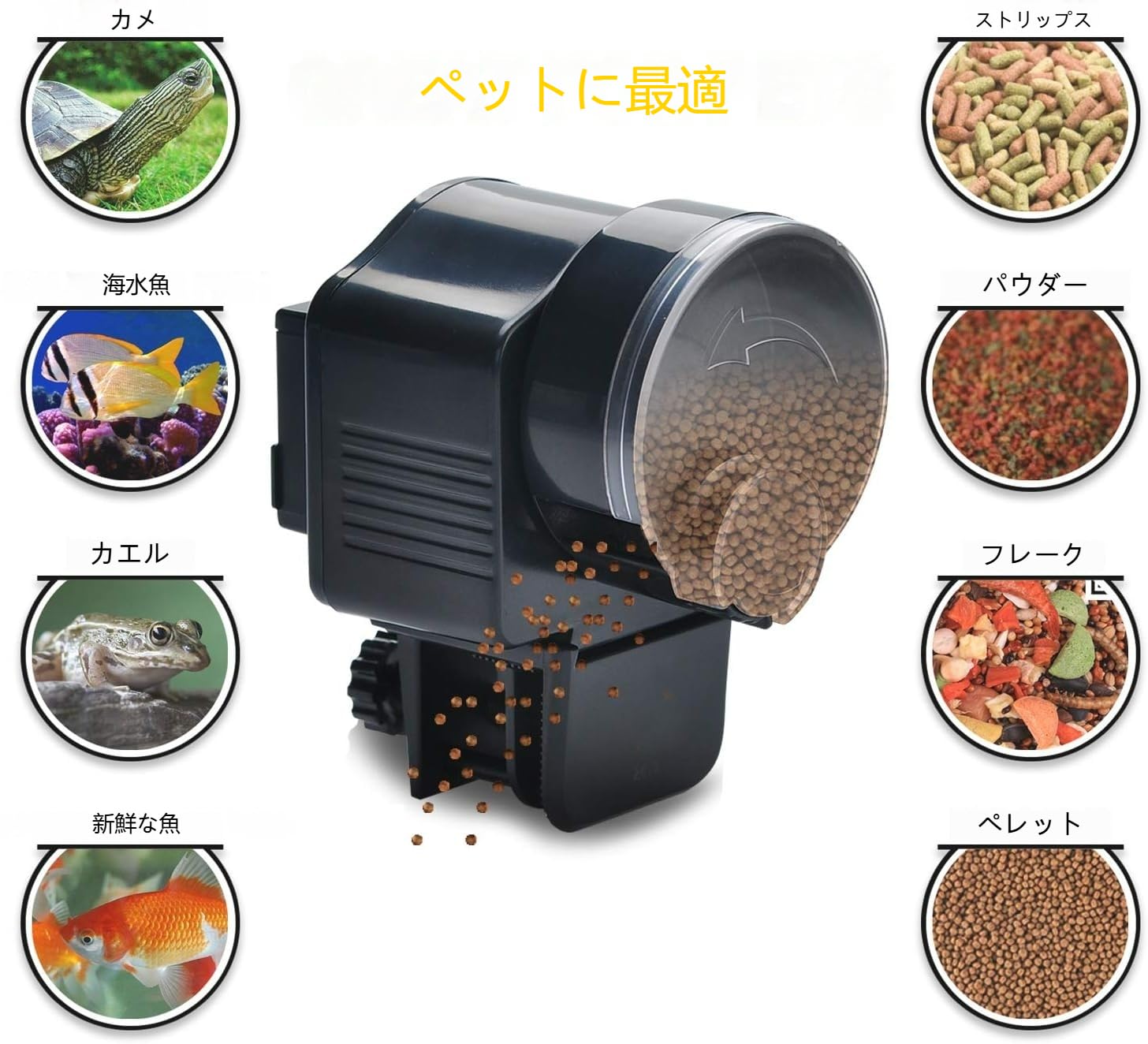 Amazon | 自動給餌器 魚 餌やり器 オートフィーダー 12 時間/24 時間